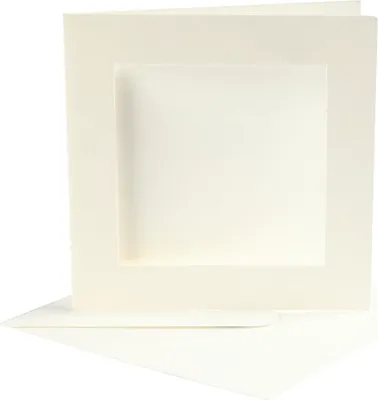Image de Cartes passe-partout , 12,5x12,5 cm, blanc cassé, carré, 10 sets