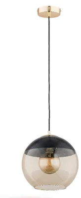 Zdjęcie produktu dla Lampa wisząca HIRA złoto-bursztynowy-czarna 1xE27x15W szkło wym:90x25x25cm IP20 Alfa