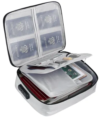 Produktbild von Feuerfeste und wasserdichte A4-Dokumentenbox, sicherer Aufbewahrungsort für Urkunden und wichtige Dokumente, abschließbarer Aufbewahrungsordner.