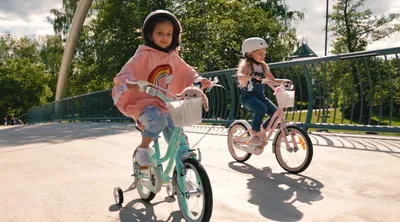 Zdjęcie produktu dla Rower dla dziewczynki 12 cali Pchacz kółka boczne Heart Bike miętowy