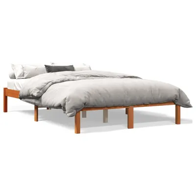 Image de vidaXL Lit en bois massif sans matelas pin brun cireux 120x190 cm