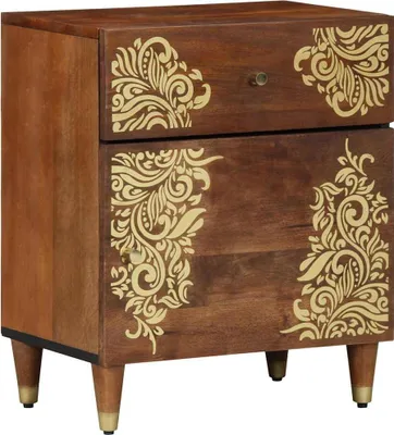 Immagine prodotto di Comodino con porta con cassetto Marrone miele 50 x 33 x 60 cm