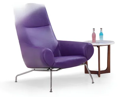 Produktbild von Lila Lounge Club Sessel Fernseh Club Relax Leder Couch Polster 1 Sitzer Design