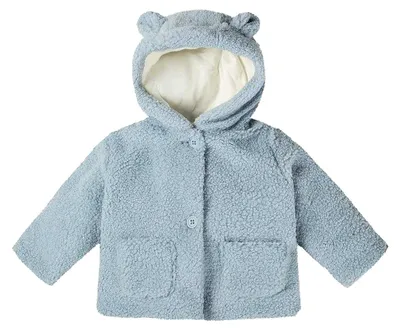 Immagine prodotto di Minoti - Giacca per neonati maschi, colletto con bottoni, tessuto peluche MN507 (9-12 mesi (neonato)) (azzurro)