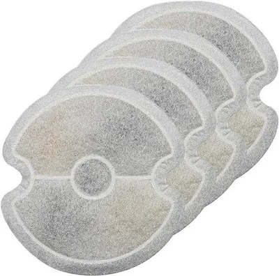 Image de Lot de 4 filtres de rechange pour fontaine à eau pour chat, avec filtration multiple, coton pour animaux et charbon actif