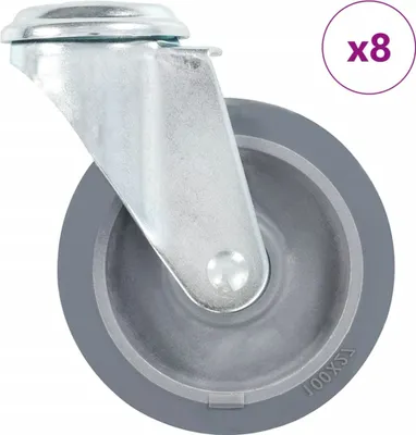 Produktbild von Möbel 8 Stk. Lenkrollen mit Bolzenloch 100 mm - Transportroller 277861