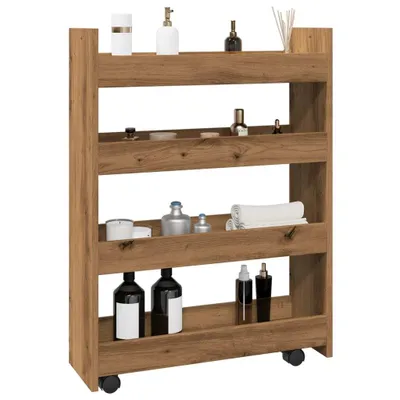 Produktbild von Möbel Aufbewahrungswagen Schmal 4 Etagen Artisan-Eiche Holzwerkstoff - Servierwagen &28778