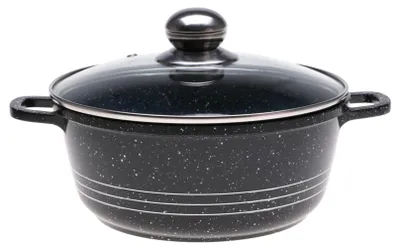 Zdjęcie produktu dla GARNEK MARMUROWY Czarny 26cm INDUKCJA 5,2l 2156
