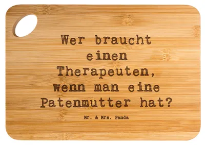 Produktbild von Mr. & Mrs. Panda Holzbrett Spruch Liebe Patenmutter - Transparent - Geschenk, Familienbindung, Schneidebrett, handgemacht, Hackbrett, emotionale Unterstützung, Ratgeber