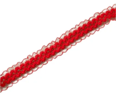 Imagen del producto de Bordado elástico - Cinta de encaje elástica - Decoración - Rojo - 25 mm - Cinta de encaje para coser - Ideal para bodas y manualidades