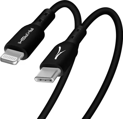 Zdjęcie produktu dla Kabel USB-C / Lightning, szybkie ładowanie 3A i synchronizacja, Akashi - Czarny