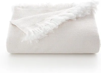 Imagen del producto de Manta de algodón, 180 x 140 cm, transpirable, para cama y sofá