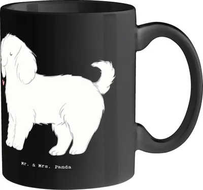 Produktbild von Mr. & Mrs. Panda Kaffeebecher Bologneser Herzfreund - Schwarz - Geschenk, Hundeliebhaber, Hund, soziale Hunde, liebevolles Wesen, schöne tasse, treue Begleiter