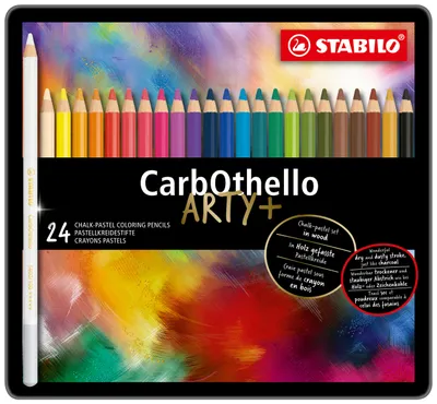 Image de Crayon pastel - STABILO CarbOthello - étui métal de 24 couleurs différentes