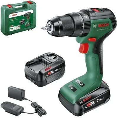 Immagine prodotto di Trapano Bosch UniversalImpact 18V-60 Brushless, 2 batterie da 2,0 Ah, caricabatterie AL 18V-20, 06039D7102