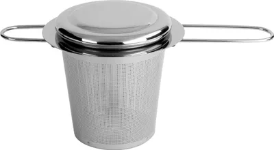 Produktbild von Krumble Teesieb mit Tropfschale - Teefilter - Teesieb für losen Tee - Gewürzbirne - Edelstahl - Silber - 8 x 15 x 7 cm (lxbxh)