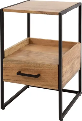 Produktbild von KAWOLA Nachttisch SHER Beistelltisch Akazie natur 1 Schublade