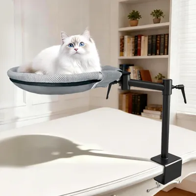 Immagine prodotto di Cuccia per gatti, scrivania, altezza regolabile, rotazione a 360°, capacità di carico 20 kg, rivestimento in rete