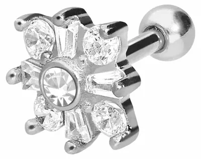 Produktbild von Ohrpiercing Chirurgenstahl Ohrpiercing KRISTALLBLUME