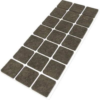 Produktbild von Adsamm® | 21 x selbstklebende Filzgleiter / Braun / 30x30 mm / quadratisch / Möbelgleiter aus Filz mit 3.5 mm Stärke