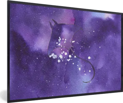 Produktbild von MuchoWow® MuchoWow® Gerahmtes Poster Manta - Weltraum - Lila 30x20 cm - Poster mit zchwarzem Bilderrahmen - Kunstdruck - Bild-Poster