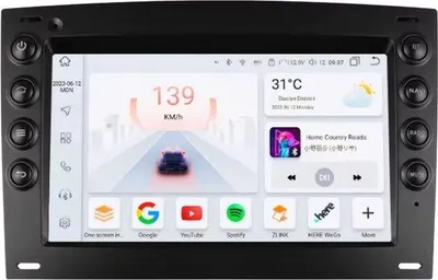 Obrázok produktu pre Autorádio s Bluetooth a CarPlay pre Renault Megane 2 (2002–2009) – Kompatibilné s Apple a Android – Stereo systém – Navigačný systém – 4 GB RAM, 32 GB pamäť
