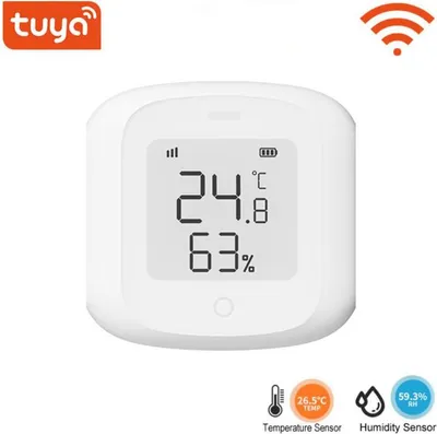 Zdjęcie produktu dla ZELURXX Inteligentny czujnik temperatury i wilgotności WiFi – precyzyjny pomiar, sterowanie przez aplikację i idealny klimat w pomieszczeniu w czasie rzeczywistym – wersja WiFi