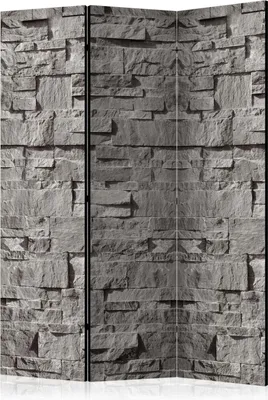 Produktbild von 3-teiliger Doppelseitiger Vlies Paravent - Stone Tab 135x172 cm Muster f-C-0333-z-b