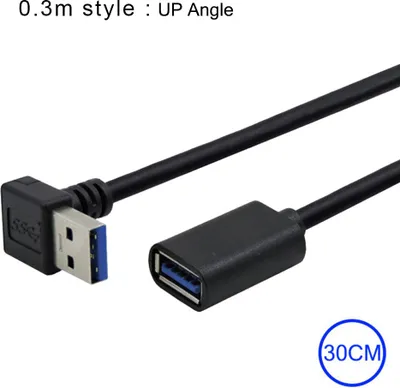Produktbild von Usb 3.0 Verlängerungskabel Winkel 90° Adapter Stecker Buchse Kabel Up Angle