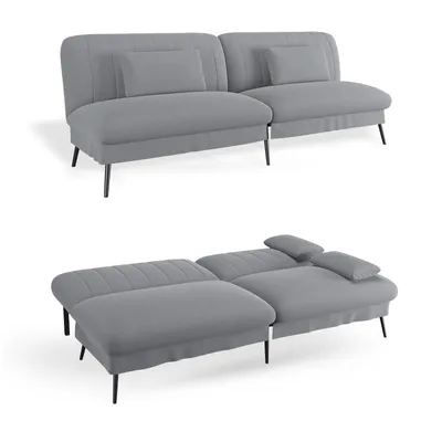 Image de COMHOMA Canapé-lit pliable avec fonction couchage - Canapé 2 en 1, canapé-lit multifonctionnel avec grande surface de couchage, canapé-lit peu encombrant Gris