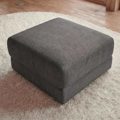Produktbild von riess-ambiente Hocker LOFT 75cm grau Vogue Velours Samt Nosagfederung Taschenfederkern Sofahocker