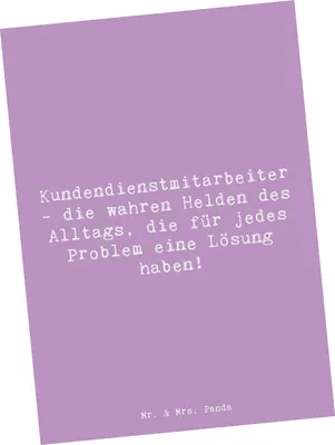 Produktbild von Mr. & Mrs. Panda Grußkarte Spruch Kundendienstmitarbeiter Helden - Lavendeltraum - Geschenk, Fotokarte, Freundschaft, Danke sagen, Bedanken, Postkarte, Kundenservice