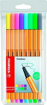Image de Stabilo - Fineliner Punkt 88/8 F Pastell Ass 8st | Enui un 8 pièces | 10 pièces