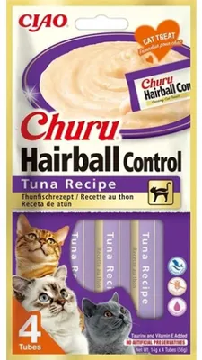 Zdjęcie produktu dla INABA CHURU HAIRBALL Tuńczyk - przysmak dla kota - 4 x 14 g