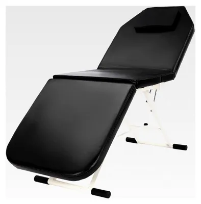 Produktbild von Klappbare mobile Massageliege, 3-Zonen Massagebett, verstellbare Rückenlehne und Bettfußwinkel, Kosmetikliege mit Kopfstütze in Schwarz