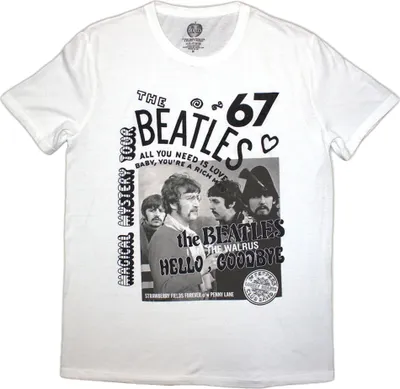 Image de The Beatles - "1967" T-shirt homme/femme unie RO12710 (L) (Blanc)