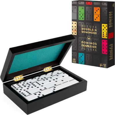 Produktbild von Spin Master Deluxe Domino – Klassiker mit hochwertiger Ausstattung (Double-6, 28 Steine) | 2–4 Spieler | ab 6 Jahren