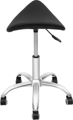 Image de Chaise selle, réglable en hauteur, avec roulettes, noir