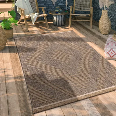 Immagine prodotto di Tappeto per esterni resistente alle intemperie e durevole, moderno look juta-sisal per terrazze e balconi, dimensioni 120x160 cm