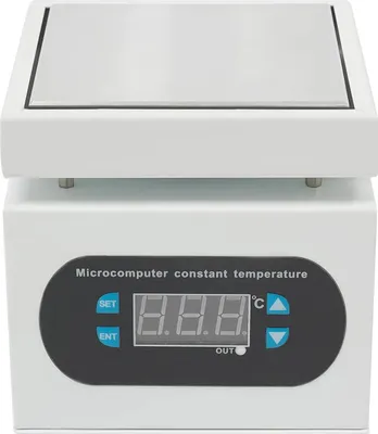 Image de Plaque chauffante électrique 350 W - Plaque de préchauffage pour soudure - Avec contrôle microprocesseur - Régulation de température numérique - Surface de chauffe de 10 x 10 cm - Jusqu'à 400°C - 220 V - Blanche