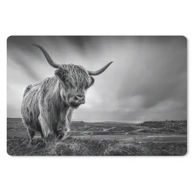 Produktbild von MuchoWow® Mauspad Mousepad Kühe - Schottische Hochlandkühe - Natur - Tiere - Schwarz und weiß 27x18 cm - Mousepads - Maus Mat - Pad - Mausunterlage - Büroartikel - Desk Matten