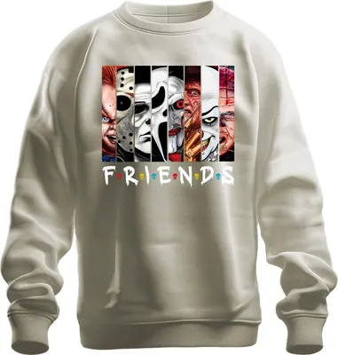 Obrázok produktu pre FRIENDS Horor Ikonen Jason Michael Pennywise Freddy Chucky Kult Uni mikina, Natur, L