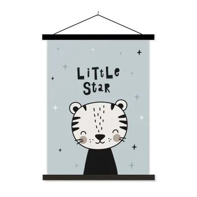 Produktbild von MuchoWow® Textilposter Sprichwörter - Kleiner Stern - Zitate - Baby - Kinder - Jungen - Mädchen 40x53 cm mit schwarzem Rahmen - Abbildung