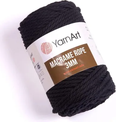 Obrázok produktu pre Yarn Art Macrame Rope 3 mm 63 m 750 Black Špagát