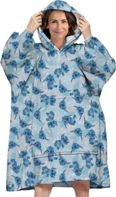 Zdjęcie produktu dla Disney Lilo & Stitch poncho z kapturem w kwiaty rozmiar XS - L - poliester