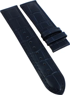 Produktbild von Jaguar Klassik Uhrenarmband 22mm Krokoprägung blau Leder J662/7 J662