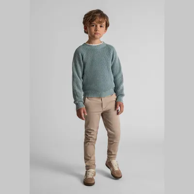 Image de Pantalon chino Minoti en coton, gris, taille 146, pour garçon