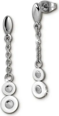 Produktbild von Amello Damen Edelstahl Keramik silberfarben weiß glänzend Ohrschmuck D2ESOX42W
