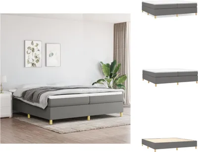 Productafbeelding van vidaXL Boxspringbed, donkergrijs, 200x200 cm, gestoffeerd - Bedden & bedbodems