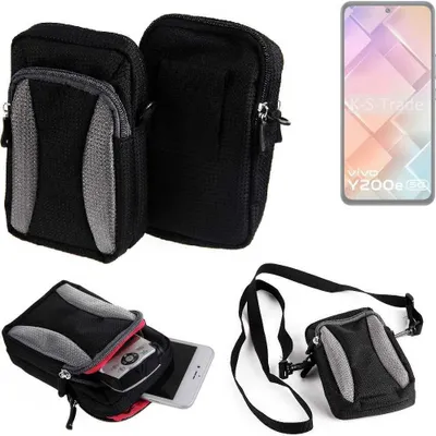 Produktbild von K-S-Trade Holster Schutz Hülle kompatibel mit Vivo Y200e 5G Handy Hülle Gürteltasche Umhängetasche mit Zusatzfach schwarz